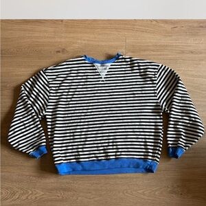 We The Free Striped Sweater with Blue Accents